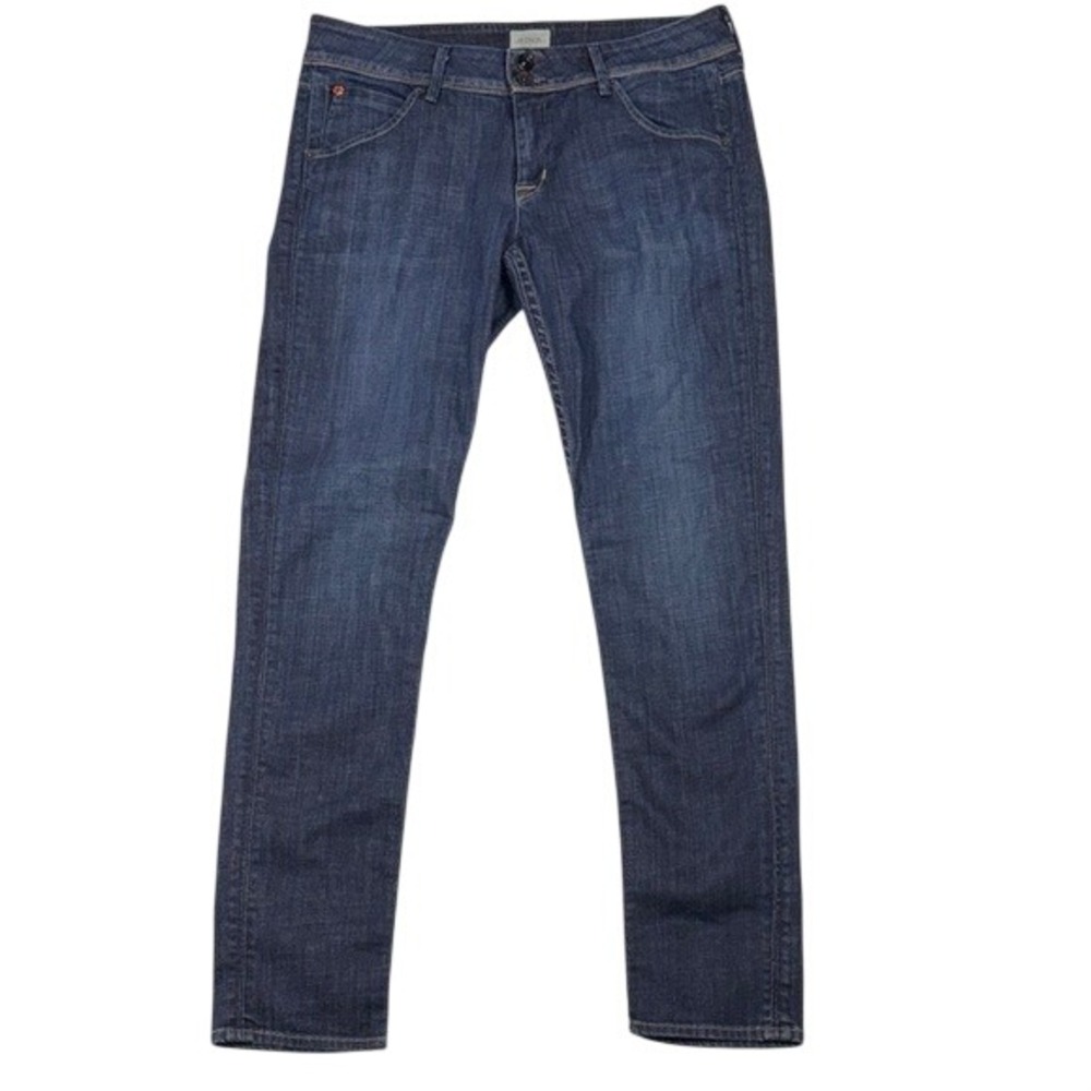 Hudson Los Angeles Women Dark Wash Straight Leg Flap Pocket Jeans Size 31 USA